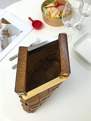 Bottega Veneta Snap Clutch In Brown Lambskin 64774 Size 27x5x28cm - 4