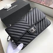Chanel Classic Chervon Caviar Calfskin Black 25.5cm - 5