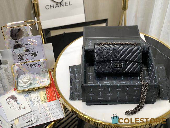 Chanel Lambskin Black Metal Handbag Size 20cm - 1