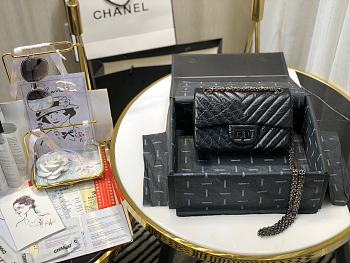 Chanel Lambskin Black Metal Handbag Size 20cm