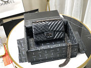 Chanel Lambskin Black Metal Handbag Size 20cm - 6