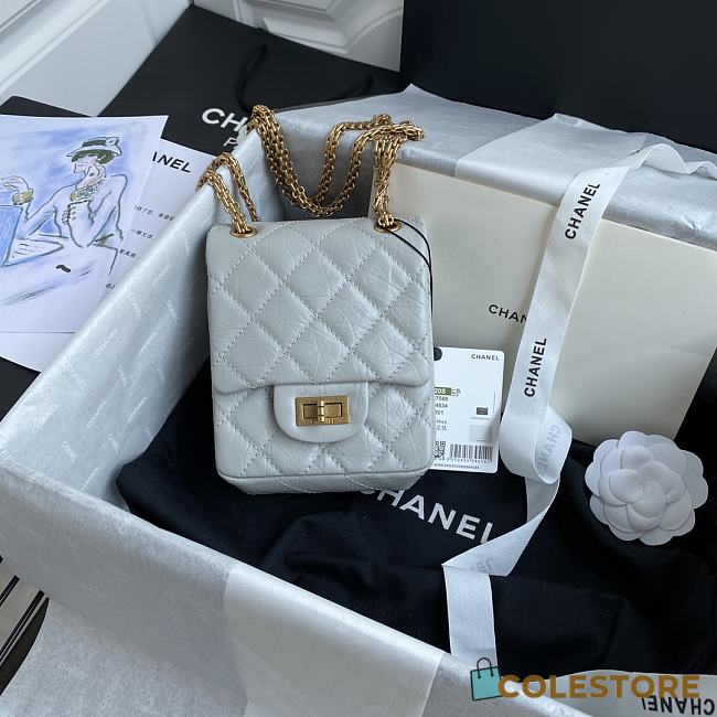 Chanel Mini Reissue Phone Crossbody Bag In Light Grey Size 17x13x5.5cm - 1