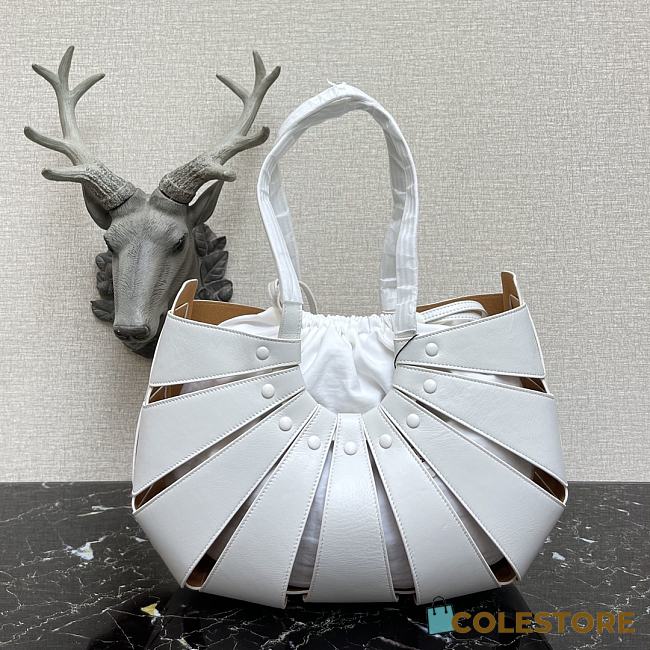Bottega Veneta The Shell Bag In White 65157 Size 40×12×25cm - 1