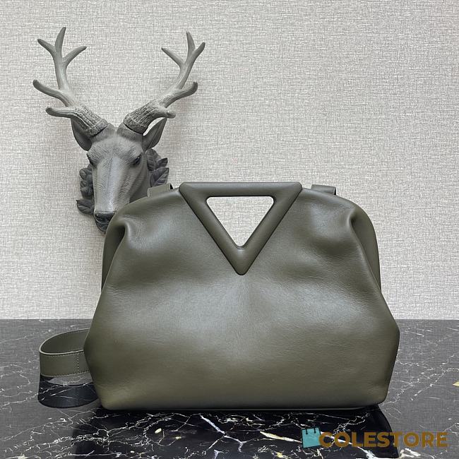 Bottega Veneta Medium Point Top-Handle Bag Dark Green 65244 Size 35x12x6.5cm - 1