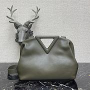 Bottega Veneta Medium Point Top-Handle Bag Dark Green 65244 Size 35x12x6.5cm - 1