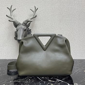 Bottega Veneta Medium Point Top-Handle Bag Dark Green 65244 Size 35x12x6.5cm