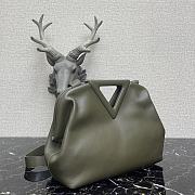 Bottega Veneta Medium Point Top-Handle Bag Dark Green 65244 Size 35x12x6.5cm - 3