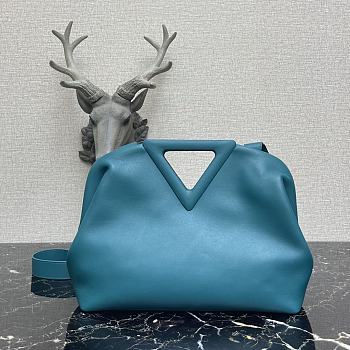 Bottega Veneta Medium Point Top-Handle Bag In Navy Blue 65244 Size 35x12x6.5cm