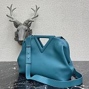 Bottega Veneta Medium Point Top-Handle Bag In Navy Blue 65244 Size 35x12x6.5cm - 2