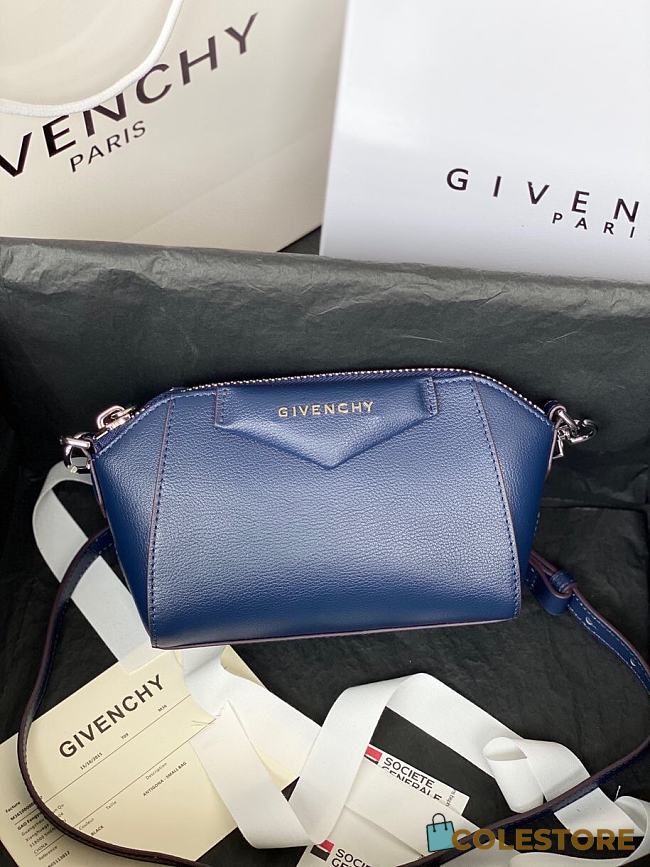 Givenchy Antigona Nano Crossbody Bag In Blue BBU01 Size 18x13x7cm  - 1