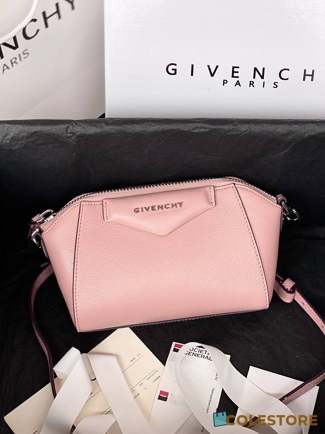 Givenchy Antigona Nano Crossbody Bag In Pink BBU01 Size 18x13x7cm  - 1