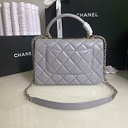 Chanel Trendy Flap Dual Handle Bag In Grey Size 25x12x17cm - 3