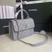 Chanel Trendy Flap Dual Handle Bag In Grey Size 25x12x17cm - 4