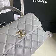 Chanel Trendy Flap Dual Handle Bag In Grey Size 25x12x17cm - 5