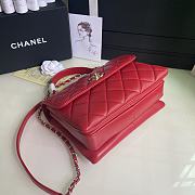 Chanel Trendy Flap Dual Handle Bag In Red Size 25x12x17cm - 2