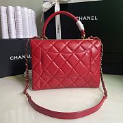 Chanel Trendy Flap Dual Handle Bag In Red Size 25x12x17cm - 5