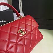 Chanel Trendy Flap Dual Handle Bag In Red Size 25x12x17cm - 6