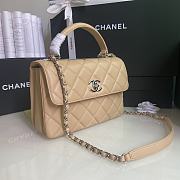 Chanel Trendy Flap Dual Handle Bag In Beige Size 25x12x17cm - 3