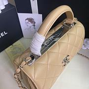 Chanel Trendy Flap Dual Handle Bag In Beige Size 25x12x17cm - 6