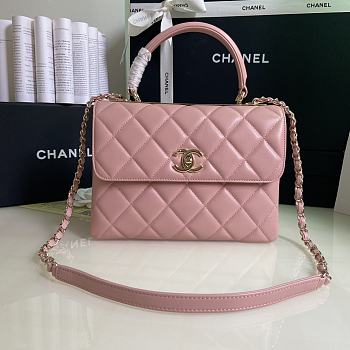 Chanel Trendy Flap Dual Handle Bag In Pink Size 25x12x17cm
