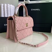 Chanel Trendy Flap Dual Handle Bag In Pink Size 25x12x17cm - 3