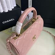 Chanel Trendy Flap Dual Handle Bag In Pink Size 25x12x17cm - 4