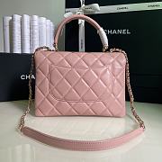 Chanel Trendy Flap Dual Handle Bag In Pink Size 25x12x17cm - 5