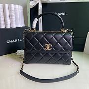 Chanel Trendy Flap Dual Handle Bag In Black Size 25x12x17cm - 1