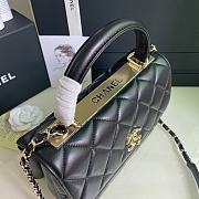 Chanel Trendy Flap Dual Handle Bag In Black Size 25x12x17cm - 5