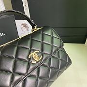 Chanel Trendy Flap Dual Handle Bag In Black Size 25x12x17cm - 6