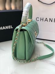 Chanel Trendy Flap Dual Handle Bag In Green Size 25x12x17cm - 6