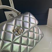 Chanel Trendy Flap Dual Handle Bag In Silver Size 25x12x17cm - 2