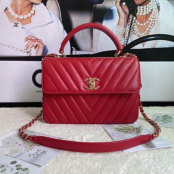 Chanel Chervon Trendy CC Top Handle Bag Size 25x12x17cm