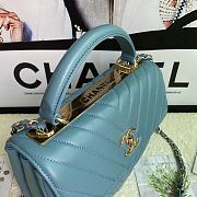 Chanel Chervon Trendy CC Top Handle Bag In Blue Size 25x12x17cm - 5