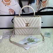 Chanel Chervon Trendy CC Top Handle Bag In White Size 25x12x17cm - 1