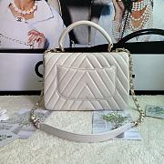 Chanel Chervon Trendy CC Top Handle Bag In White Size 25x12x17cm - 2