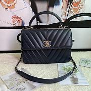 Chanel Chervon Trendy CC Top Handle Bag In Black Size 25x12x17cm - 1