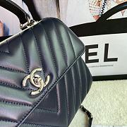 Chanel Chervon Trendy CC Top Handle Bag In Black Size 25x12x17cm - 4