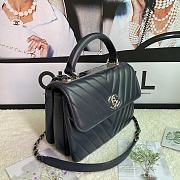 Chanel Chervon Trendy CC Top Handle Bag In Black Size 25x12x17cm - 3