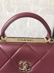 Wine Red Chanel Trendy CC In Large Size 25x17x12cm - 6
