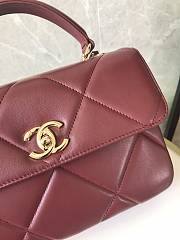 Wine Red Chanel Trendy CC In Large Size 25x17x12cm - 2
