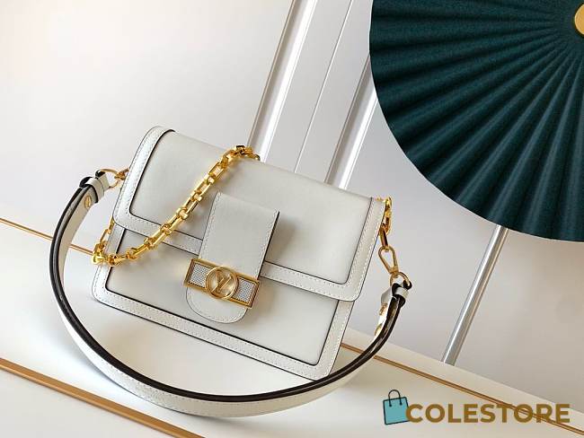 Louis Vuitton Dauphine MM Calfskin Leather In White 25cm - 1