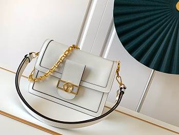 Louis Vuitton Dauphine MM Calfskin Leather In White 25cm