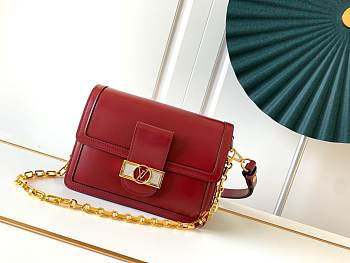 Louis Vuiton Dauphine MM Calfskin Leather In Red 25cm