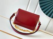 Louis Vuiton Dauphine MM Calfskin Leather In Red 25cm - 6