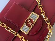 Louis Vuiton Dauphine MM Calfskin Leather In Red 25cm - 2