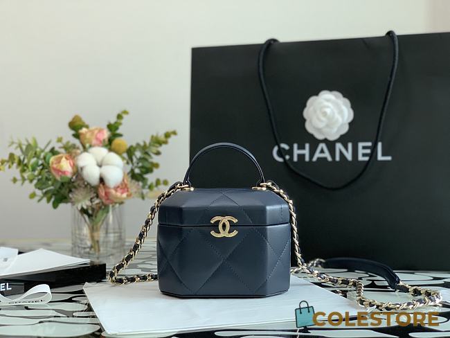 Chanel Small Vanity Case Style In Blue AS2630 Size 15x10x11cm - 1