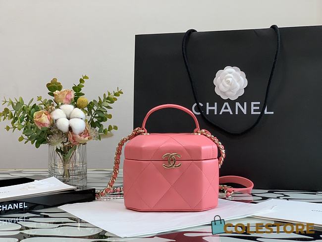 Chanel Small Vanity Case Style In Pink AS2630 Size 15x10x11cm - 1