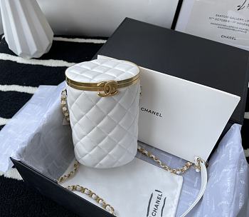 Chanel Lambskin Box Bag In White AS2641 Size 16cm