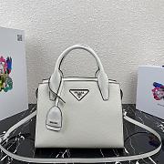 Prada Saffiano Leather Kristen Bag In White 1BA297 Size 26x20x13.5cm - 1